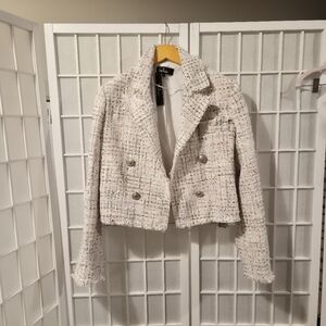 Lulus Sequine Boucle Cropped Blazer Jacket NWT Sz S